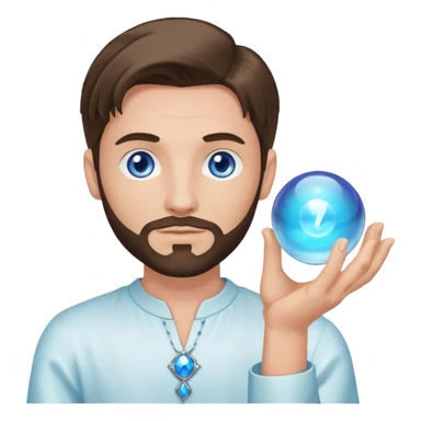 male psychic holding magic glass ball sticker