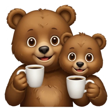 a bear holding 2 cups of coffee  sticker