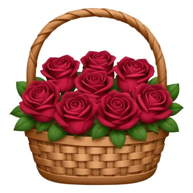 burgundy Valentine’s day rose basket sticker