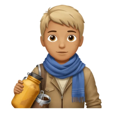 Boy + scarf + canteen,Desert Nomads. sticker