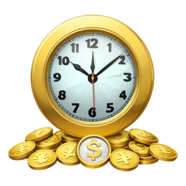 A clock ⏰ combined with coins 💰, symbolizing saving over time for retirement. sticker
