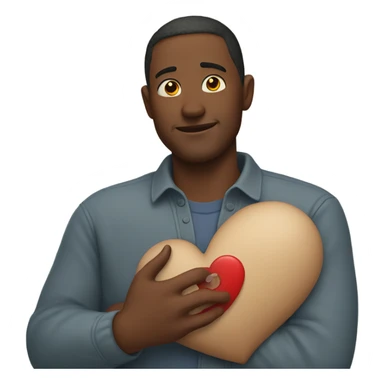 Father holds his heart in his arm sticker