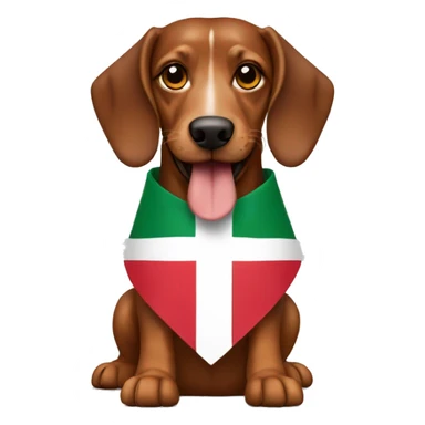 Brown teckel holding a lebanese flag  sticker