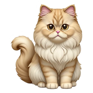 cinematic-[persian cat]-realistic-full-body-sitting-emoji,-tail-curled-playfully-around-its-paws,-head-tilted-dramatically,-fluffy-[persian cat]-fur,-simplified-yet-realistic-focused-features,-highly-detailed,-glowing-with-an-almost-sarcastic-glow sticker