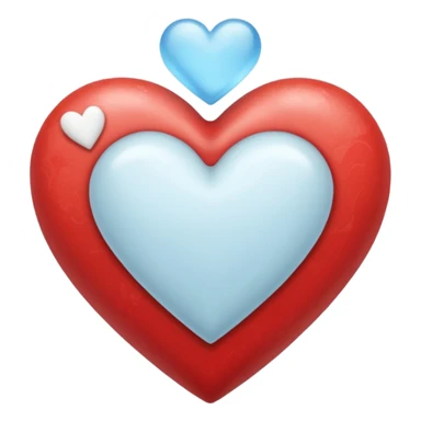 Crea un emoji de corazon que una mitad sea celeste y la otra blanca y en la unión de los colores que este difuminado sticker