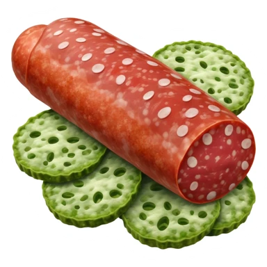 salami with mold sticker