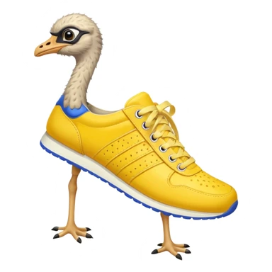  ostrich-in-yellow sneakers sticker