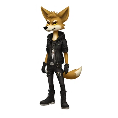 Anthro Punk Coyote Full body sticker
