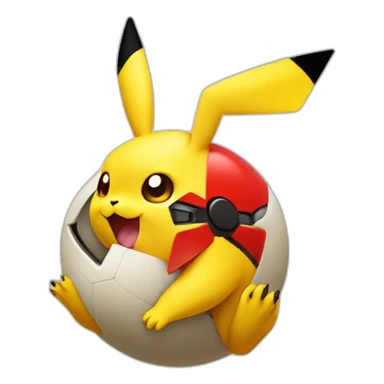 pikachu peeking out of poke ball sticker