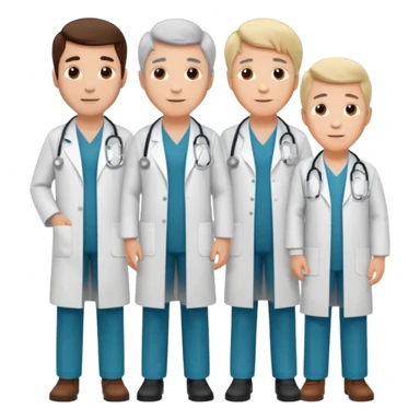 5 doctor staff all men make the differ in age make some space between em sticker