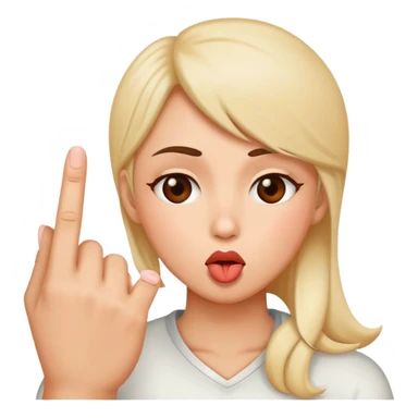 Kiss emoji and middle finger sticker