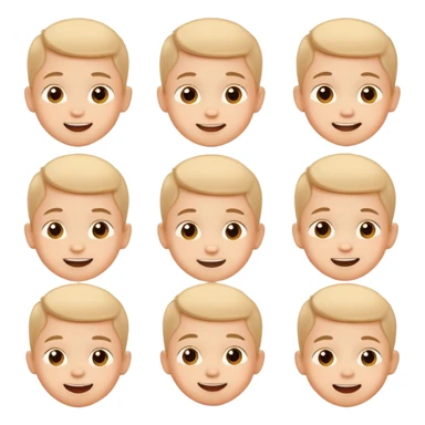 child's head with different expressions, cheerful and cute sticker