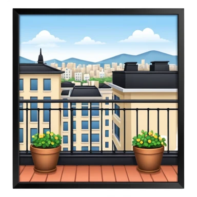 Rooftop balcony with view of the city sticker