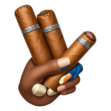 a hand holding a cigar sticker