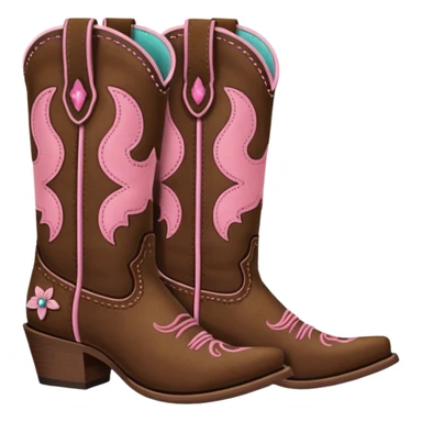 cowgirl boots cute a tiny bit of pink on it sticker