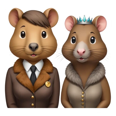 Female capybara receptionist and a female rat queen receptionist sticker