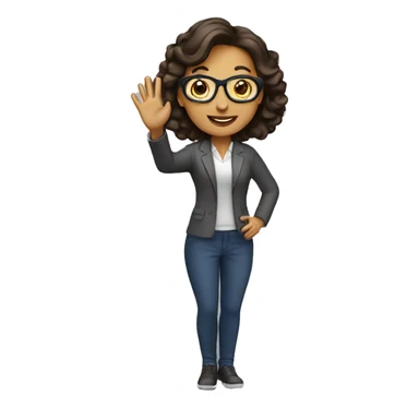 Female tutor waving sticker