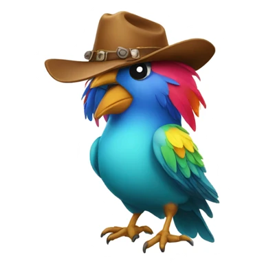 Bird in a cowboy hat sticker