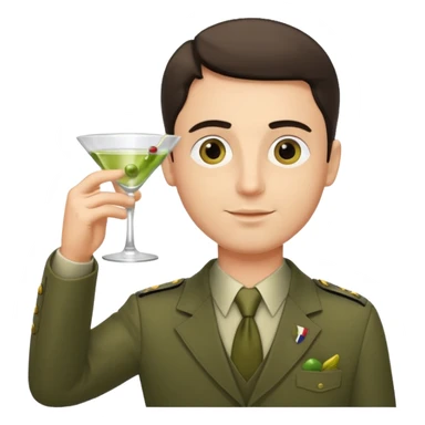 Emoji of a guy respectfully saluting by rising glass of martini cocktail like this 🍸 sticker