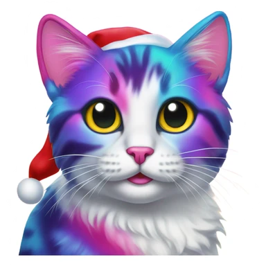 Lisa frank Christmas cat  sticker