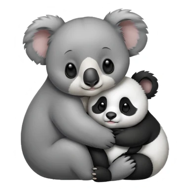 Big koala hugging small panda sticker
