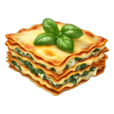 Lasagna with spinach sticker