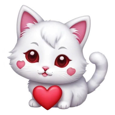 Cute cat with valentines day heart sticker