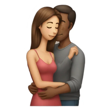 Une femme fait un bisous sur la joue d'un homme sticker