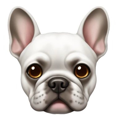 French bulldog white with brown on both sides of face and grey eyes sticker