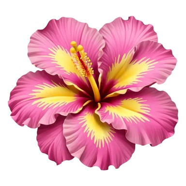 yellow and pink hibiscus flower sticker