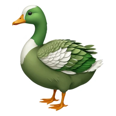 Make an emoji for a goose that's green (dominant colour #39C700). Use the existing goose emoji for inspiration. Show the whole body. Make the goose look like it's going somewhere

It has to be a goose that was dyed green, don't make it look like a duck please. sticker