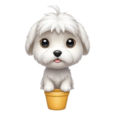 white maltese puppy  sticker