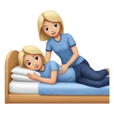 Girl massaging guy on bed sticker