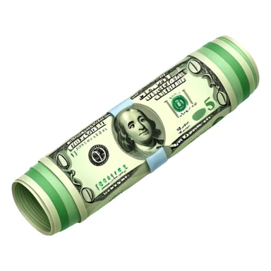 Money that is like a tube One dollar sticker