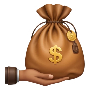 hand holding money bag sticker