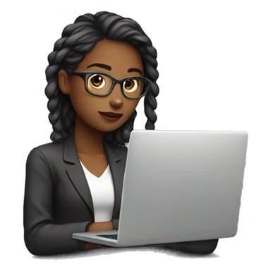 developer girl with laptop sticker