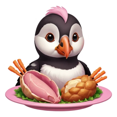pink puffin pink roast dinner sticker