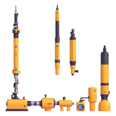 Collection of marine geology equipment including gravity corers, CTD sensors, and multi-beam sonar devices sticker