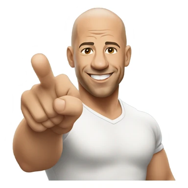 Vin Diesel pointing at the camera smiling sticker