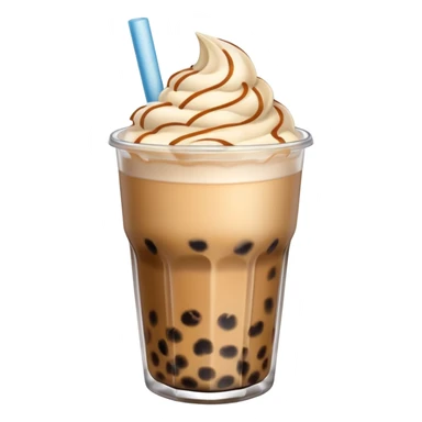 boba milk tea with ice cream sticker