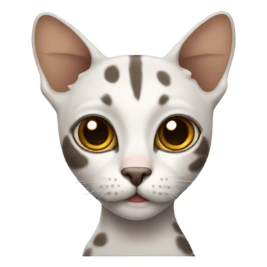 Skinny cat with brown and black patches and big eyes  sticker
