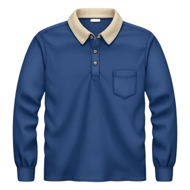 dark blue long sleeve collared top  sticker