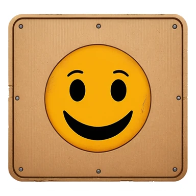 cardboard sign icon, rectangle text on it sticker