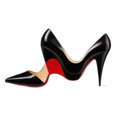 One WEDGE heel LOUBOUTIN black PATENT sticker