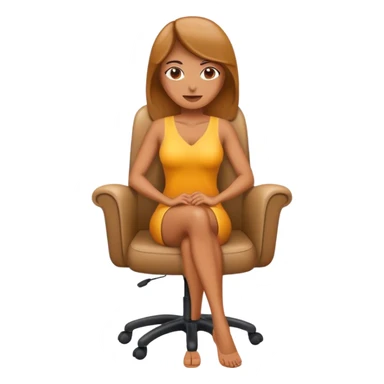 Professional tan woman sitting down on a chair sticker