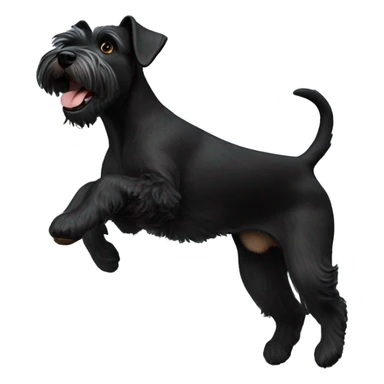 black miniature schnauzer jumping sticker