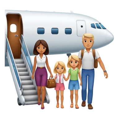 Parents and daughter boarding plane sticker