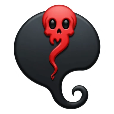 iOS sticker, dark mark, black shape, red dot, minimal sticker