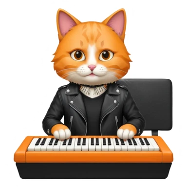 rockstar cat who plays keybord sticker