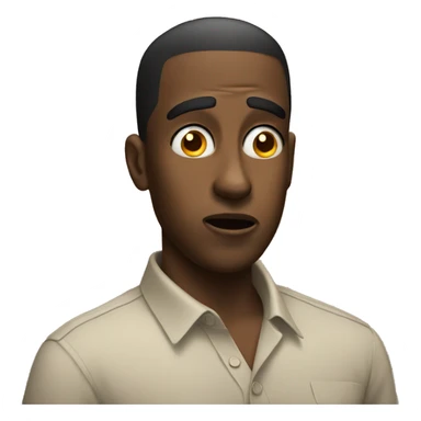 black guy very shocked sticker